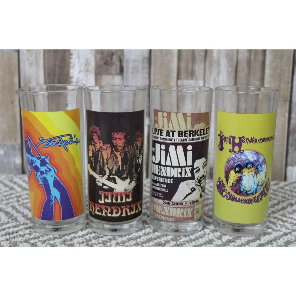 (4) Jimi Hendrix Collectible Glasses